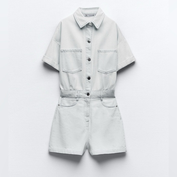 Zara Denim Romper 💙 Light Blue 😍 - Picture 5 of 5